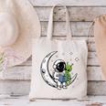 Astronaut Reading Book To Alien Moon Space Astronomy Canvas Tote Bag