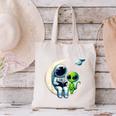 Astronaut Reading Book To Alien Shirt Moon Space Lover Kids Canvas Tote Bag Astronaut Reading Book To Alien Shirt Moon Space Lover Kids Canvas Tote Bag