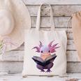 Axolotl Bookworm Reading Book Kawaii Graphic Canvas Tote Bag