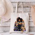 Back To School Afro Melanin Girl Reading Book Bookworm Canvas Tote Bag