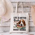 Basset Hound Dog Breed Life Is Better With Books And a For Men Women Girls Kids Canvas Tote Bag