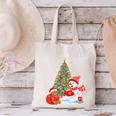 Book Christmas Tree Bookworm Gingerbread Man Snowman Reading Canvas Tote Bag