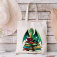 Book Dragon Reading Books Canvas Tote Bag