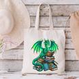 Book Dragon Reading Fantasy Canvas Tote Bag