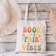 Book Fair Vibes Groovy Retro School Reading Nostalgic Canvas Tote Bag