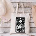 Book Lover The Reader Tarot Card Skeleton Reading Canvas Tote Bag