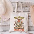 Book Lover Reading Bookish Floral Reading Powers Imagination Canvas Tote Bag