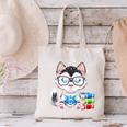 Book Lover Reading Husky Dog Canvas Tote Bag