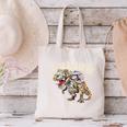 Book Reading Dinosaur T-Rex Dino Bookworm Canvas Tote Bag