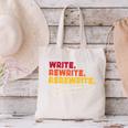 Book Writer Quote Author Journalist Rewrite Novelist Canvas Tote Bag