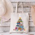 All Booked For Christmas Teacher Reading Student Bookworm Canvas Tote Bag