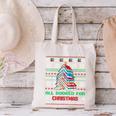 All Booked For Christmas Tree Book Ugly Christmas Sweatshirt Canvas Tote Bag