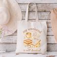 My Weekend Is All Booked Cozy Book Lover Reading Canvas Tote Bag