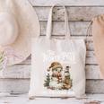 Bookish Christmas North Pole Book Club Snowman Book Worm Canvas Tote Bag