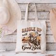 Bookish Retro Western Cowgirl Texas Book Lover Novel Reader Canvas Tote Bag