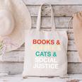 Books Coffee Cats Social Justice Canvas Tote Bag