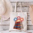 Books Fireworks 4th Of July Bookworm Patriotic Reader Canvas Tote Bag