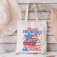 Books Fireworks And Freedom 4th Of July Book Lover Canvas Tote Bag