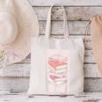 Books Flowers Art Flower Stack Pastel Feminine Canvas Tote Bag Books Flowers Art Flower Stack Pastel Feminine Canvas Tote Bag