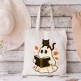 Books Ghost Reading Book Halloween Library Cat Fall Canvas Tote Bag