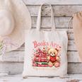 Books Are My Love Language Teddy Bear Book Lovers Valentine Canvas Tote Bag