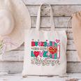 Books Are My Love Language Valentines Book Lover Librarian Canvas Tote Bag