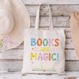 Books Are Magic Whimsical Retro Bookworm Canvas Tote Bag Books Are Magic Whimsical Retro Bookworm Canvas Tote Bag