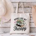 Books Are My Therapy Bookworm Reading Canvas Tote Bag
