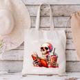 I Like My Books Spicy And My Coffee Icy Skeleton Canvas Tote Bag