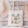 Bookshelves With Books & Plants Premium Canvas Tote Bag