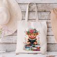 Bookworm Cute Baby Highland Cow Reading Book Canvas Tote Bag