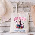 Born To Read Forced To Work Reading Skeleton Bookish Book Canvas Tote Bag