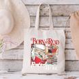 Born To Read Forced To Work Santa Christmas Book Lover Retro Canvas Tote Bag