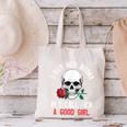 I Buy Her Books And Call Her A Good Girl Skull Rose Bookworm Canvas Tote Bag