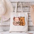Capybara Axolotl Kawaii Kids Anime Book Lover Reading Canvas Tote Bag Capybara Axolotl Kawaii Kids Anime Book Lover Reading Canvas Tote Bag