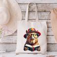 Capybara Bookworm Rodent Reading a Book Canvas Tote Bag