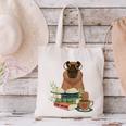 Capybara Glasses Reading Books Capybara Nerd Bookworm Canvas Tote Bag