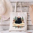 Cat On Open Book Mushrooms Ferns Dark Academia Canvas Tote Bag Cat On Open Book Mushrooms Ferns Dark Academia Canvas Tote Bag