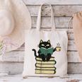 Cat Reading Book Canvas Tote Bag Cat Reading Book Canvas Tote Bag