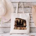 Cats Antique Books Academia Library Aesthetic Bookworm Canvas Tote Bag