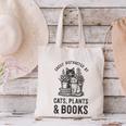 Cats Plants And Books Shirt Plant Lover Gardening Canvas Tote Bag