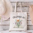 Chapter 80 Book Lovers & Readers 80th Birthday Wildflowers Canvas Tote Bag Chapter 80 Book Lovers & Readers 80th Birthday Wildflowers Canvas Tote Bag