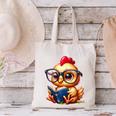 Chicken Reading a Book Farm Animal Chick Canvas Tote Bag Chicken Reading a Book Farm Animal Chick Canvas Tote Bag