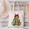 Christmas Book Tree Coquette Bow Xmas Reading Librarian Girl Canvas Tote Bag