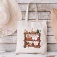 Christmas Cats Bookshelf Gingerbread Canvas Tote Bag