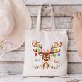 Christmas Librarian Reindeer Matching Family Book Lover Xmas Canvas Tote Bag