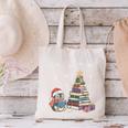 Christmas A Penguin Reading Book Snowflake Cocoa Hot Teacher Canvas Tote Bag