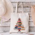 Christmas Tree Book Bookworm Canvas Tote Bag Christmas Tree Book Bookworm Canvas Tote Bag