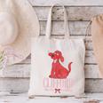 Clifford The Big Red Dog Pink Text With Bow Illustrated Book Canvas Tote Bag