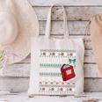 I Closed My Book To Be Here Ugly Christmas Sweater Canvas Tote Bag